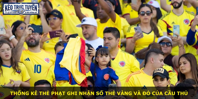 Thống kê thẻ phạt ghi nhận số thẻ vàng và đỏ của cầu thủ